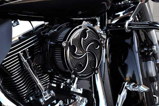 Air Cleaner for Harley Davidson: Assassin Edition with Carbon Fiber - Precision Billet