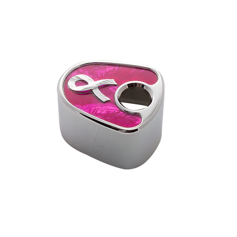 Ignition Switch Cover for Harley Davidson: Breast Cancer Awareness Edition Pink Mother-of-Pearl - Precision Billet