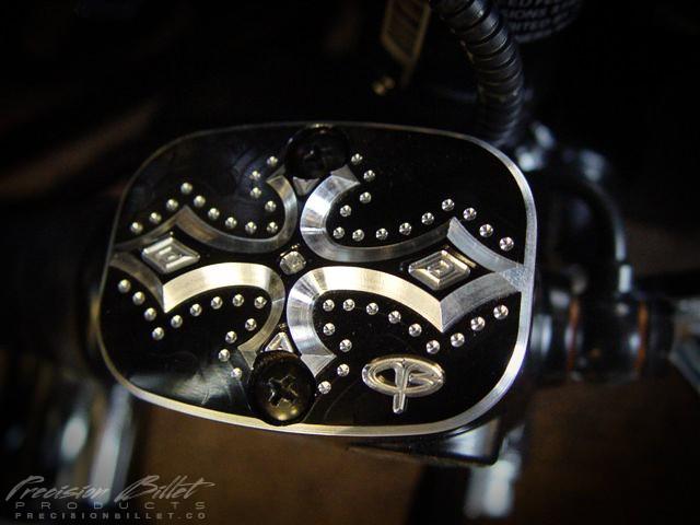Rear Master Cylinder Cover for Harley Davidson: Darkside Edition - Precision Billet