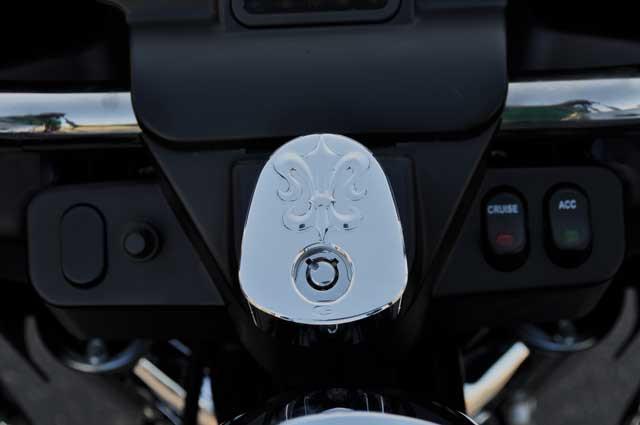 Ignition Switch Cover for Harley Davidson: The Fleur Edition - Precision Billet