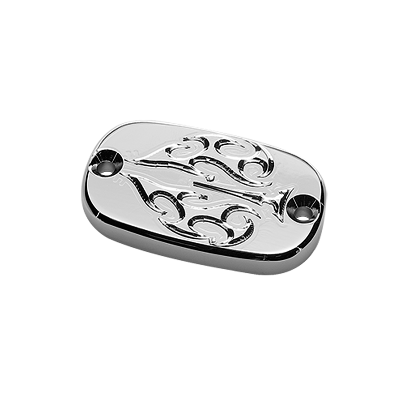 Rear Master Cylinder Cover for Harley Davidson Dyna and Softtail: Ace's Wild Edition - Precision Billet